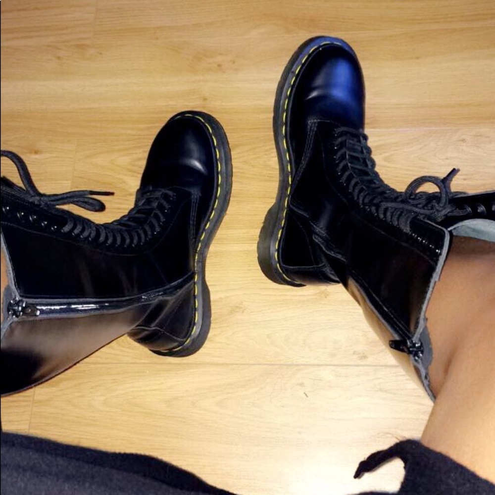 Black Doc Martens 20 Eye Tall Boots